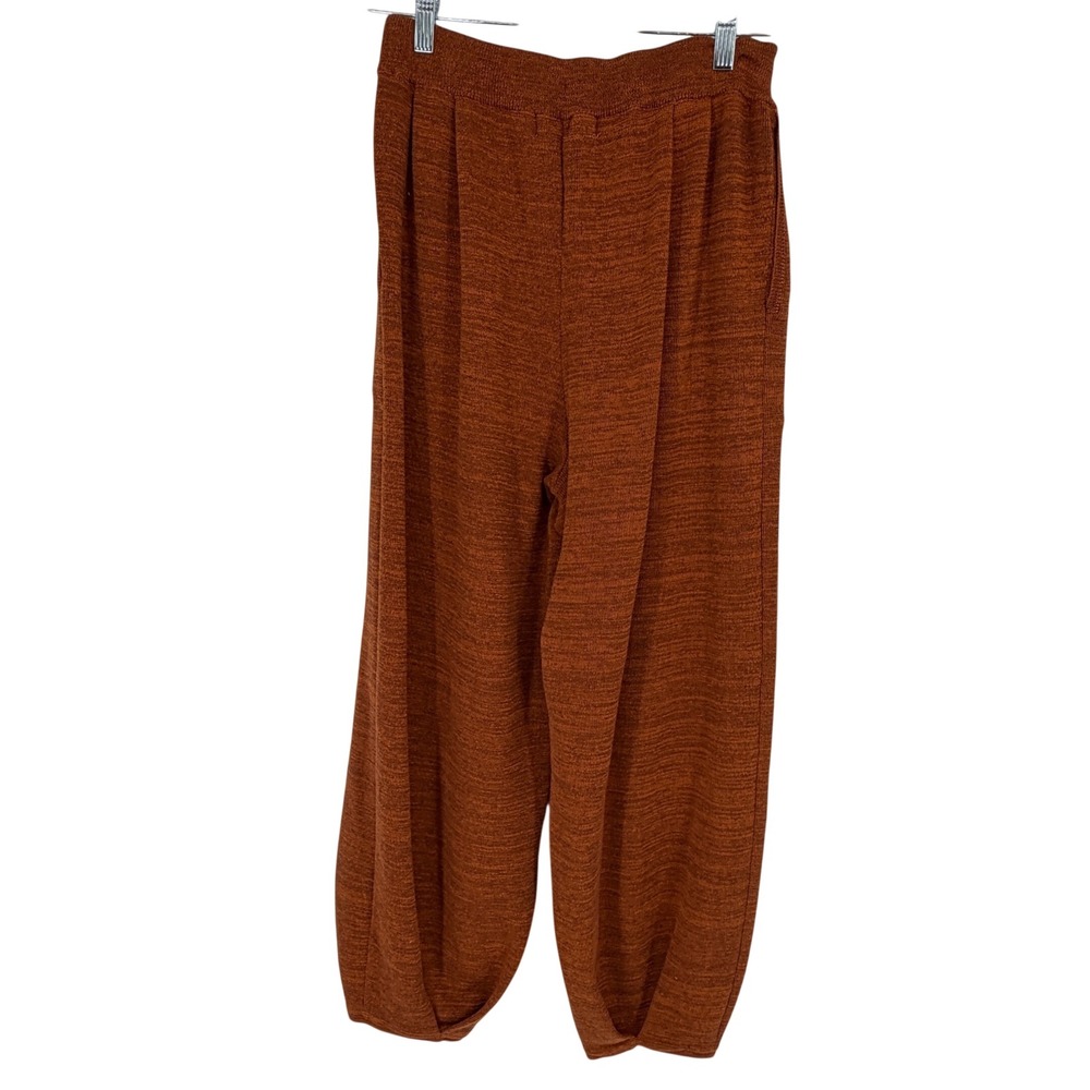 Free People FP Beach Harem Pants Large Rust Orange Knit Tulip Hem Boho Slouchy